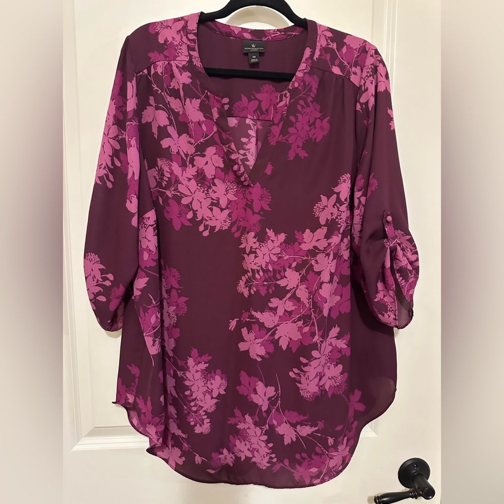 Worthington Purple Floral Blouse